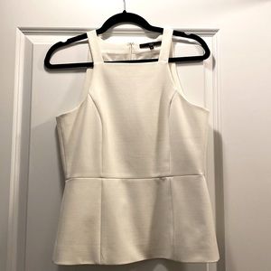 White Tibi Peplum Top